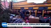 Camión que transportaba jornaleros desde Jalisco se accidenta y mueren cinco trabajadores