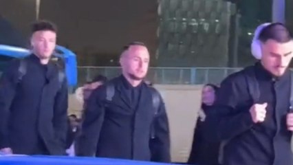 Il Napoli è arrivato allo stadio per la finale di Supercoppa contro il Bologna