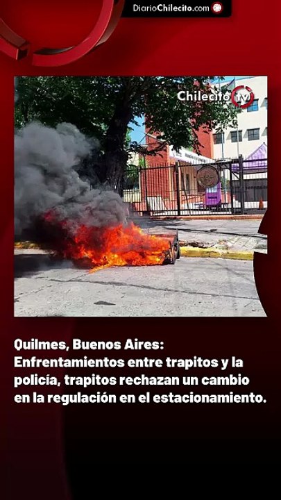 Quilmes, Buenos Aires: Enfrentamientos entre trapitos y la policía, trapitos rechazan un cambio en la regulación en el estacionamiento.
