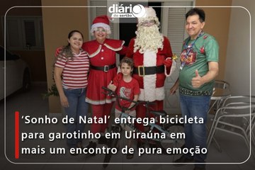 ‘Sonho de Natal’ entrega bicicleta para garotinho em Uiraúna em mais um encontro de pura emoção