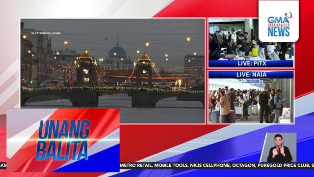 Iba't ibang Christmas display at decors, tampok sa ilang kalsada at landmarks sa St. Petersburg | Unang Balita