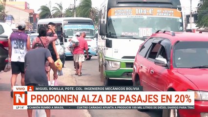 INGENIEROS SOBRE EL PRECIO DEL PASAJE EN SANTA CRUZ