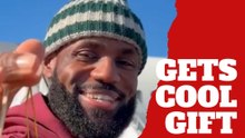 LeBron James cannot stop smiling after getting a cool Christmas gift