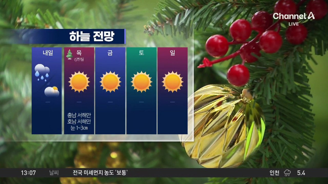 [날씨]내일 새벽까지 5~20mm 겨울비