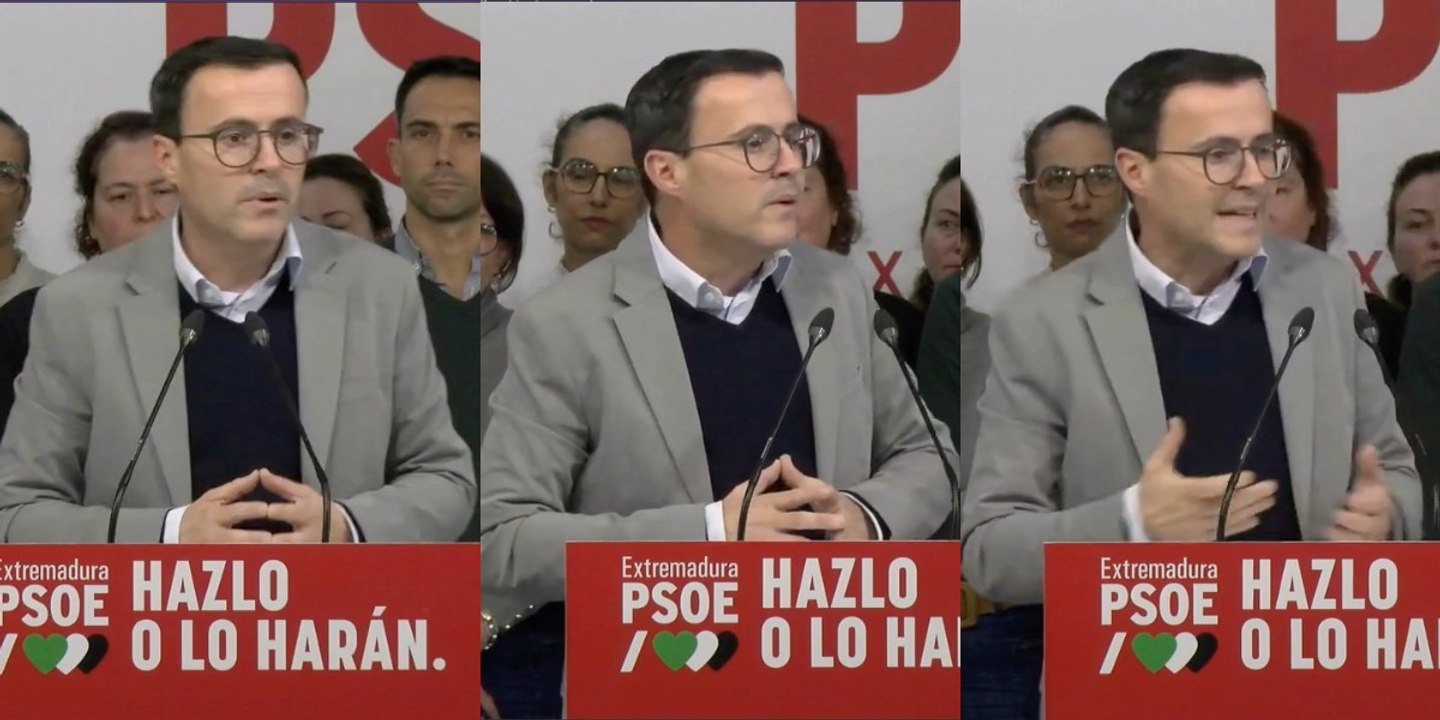 El vapuleado candidato de Sánchez en Extremadura se agarra como una lapa al escaño y acusa de su debacle a los "pseudomedios"