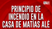 Matías Alé debió ser hospitalizado por principio de incendio en su casa