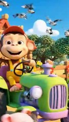 Monkey Funny Fixes Tractor & Plows Beet Field 🚜🐒  Farm Work Cartoon for Kids