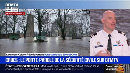 Crues: "Les restrictions de circulation vont être prises localement", explique le porte-parole de la Sécurité civile