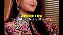 Jacqueline and Tyla turn the heat up with effortless moves you just can’t stop watching 💃✨  #glamsham #jacquelinefernandez #tyla #dancecollab #viralvideo  {glamsham, jacqueline fernandez, tyla, dance collab, viral video}