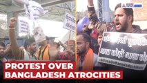 Hindu Groups Hold Protest Over Atrocities in Bangladesh Near High Commission