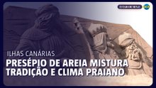 Presépio de areia mistura tradição e clima praiano nas Ilhas Canárias