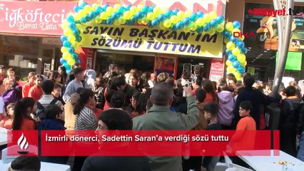 İzmirli dönerci Sadettin Saran’a verdiği sözü tuttu! Parkart asarak duyurdu