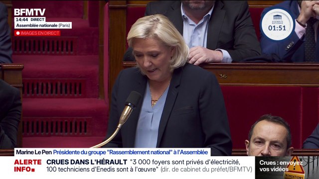 Loi spéciale: Marine Le Pen propose à Sébastien Lecornu une pause dans le combat politique