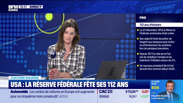 Culture Bourse : La Fed fête ses 112 ans, par Julie Cohen-Heurton - 23/12