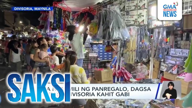 Mga namimili ng panregalo, dagsa pa rin sa Divisoria kahit gabi | Saksi