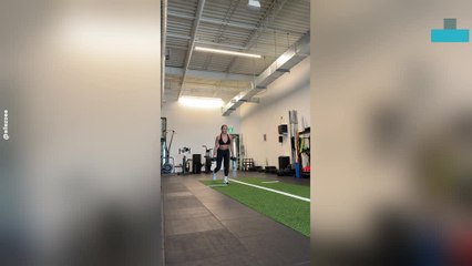 Gym Workout Interrupted as Ball Hits Woman Mid-lunge