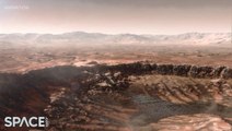 Artist Animation Of Water Flowing Into Ancient Mars Jezero Crater