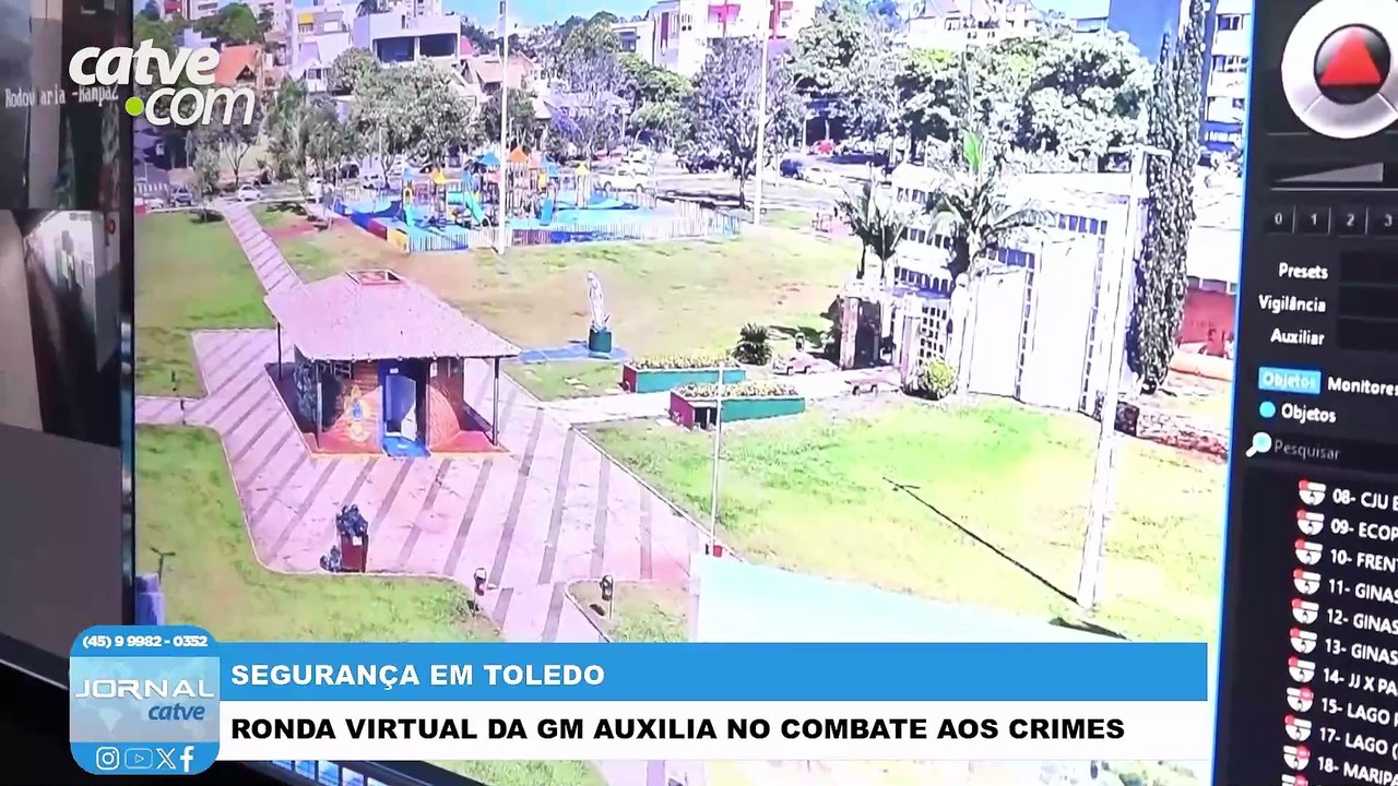 Ronda Virtual amplia monitoramento em espaços públicos de Toledo