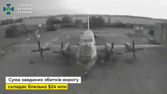 Ukrainian drone strikes Russian Navy Il-38N at Yeysk airfield