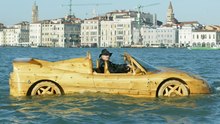 Homemade Wooden Ferrari Makes Waves In Venice