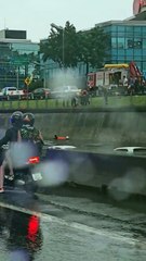 Panamericana inundada por el temporal en AMBA