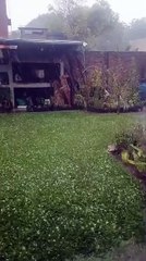 Lluvia y granizo en  José León Suárez por el temporal en AMBA