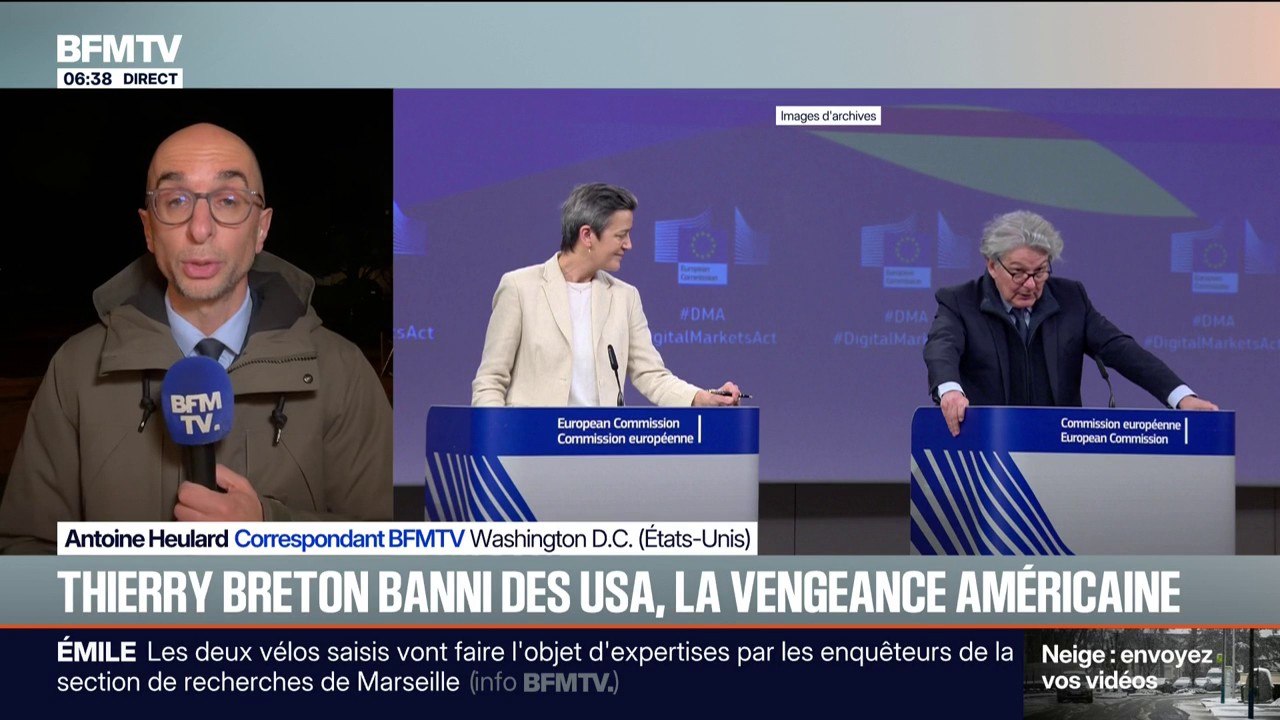 Régulation du numérique: Thierry Breton et des responsables européens interdits de séjour aux États-Unis