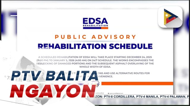 DPWH, sisimulan na ang EDSA rehab mamayang gabi