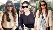 Bollywood Beauties Rashmika, Mouni Roy & Tridha Choudhury Spotted At Airport In Style