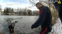Bimbi cadono nel lago ghiacciato, salvati dalla polizia: il video dei momenti concitati del salvataggio