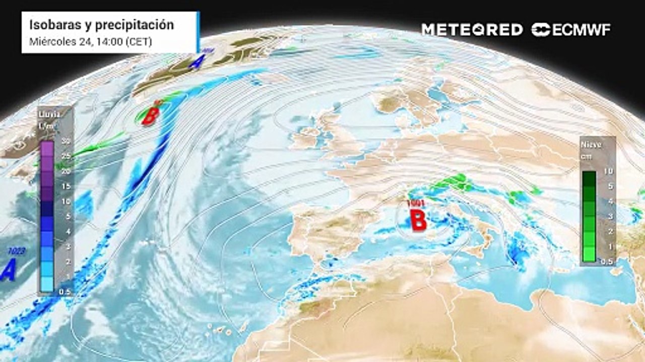 Isobaras y precipitación