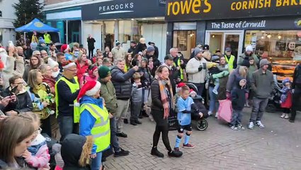 Titan the Robot performs at Christmas Eve celebrations in Newquay