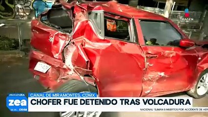 Chofer de microbús provoca fuerte accidente en Canal de Miramontes