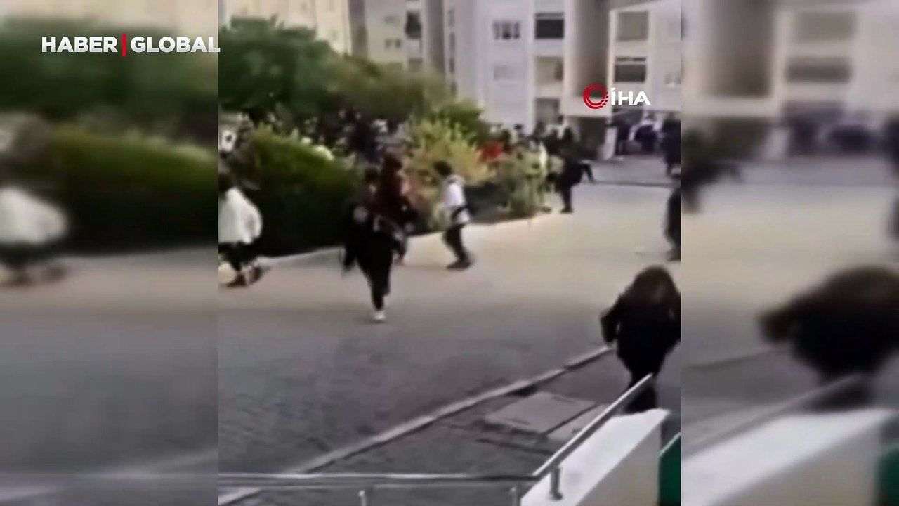 Sokak değil boks ringi! İzmir'de öğrenciler arasında tekme tokatlı kavga