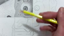 Je dessine Bob l'éponge avec 4 techniques différentes, Partie 2 : crayon de couleur