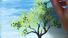 Peindre un arbre à la gouache