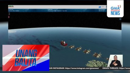 Computer animation ng pag-iikot ni Santa Claus sa ilang bahagi ng mundo, inilabas ng North American Aerospace Defence Command | Unang Balita