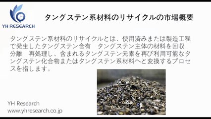 タングステン系材料のリサイクルの世界市場レポート2025-2031