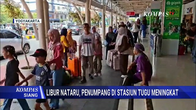 Penumpang Kereta Api di Stasiun Tugu Yogyakarta Meningkat | KOMPAS SIANG