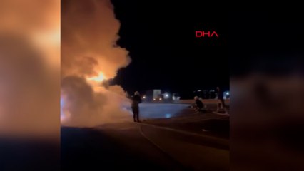 Mardin'de seyir halindeki TIR, alev alarak yandı