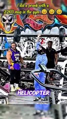 I did a prank with a 32KG mop in the gym #gym #funny #prank