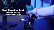 ChargeUnie Real-Time Smart UI Desktop 3-in-1 Charging Hub by ChargeUnie
