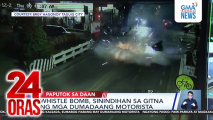 Whistle bomb, sinindihan sa gitna ng mga dumadaang motorista | 24 Oras