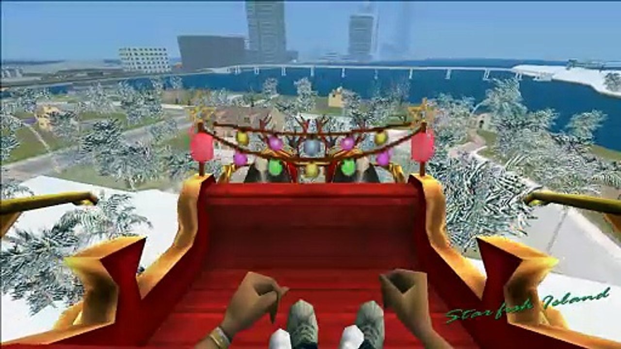 GTA Vice City,  Snow Conversion | Christmas Vice City, Flying Santa Sleigh |  Video - 3