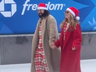 Pyjama-Date auf dem Eis: Heidi Klum und Tom Kaulitz im Partnerlook