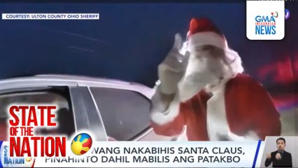 Mag-asawang nakabihis Santa Claus, pinahinto dahil mabilis ang patakbo | SONA