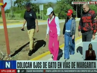 Gobierno regional instala ojos de gato para la seguridad vial de Nueva Esparta