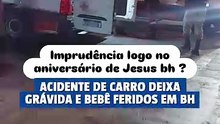 Acidente de carro com 7 ocupantes deixa grávida e bebê feridos em BH