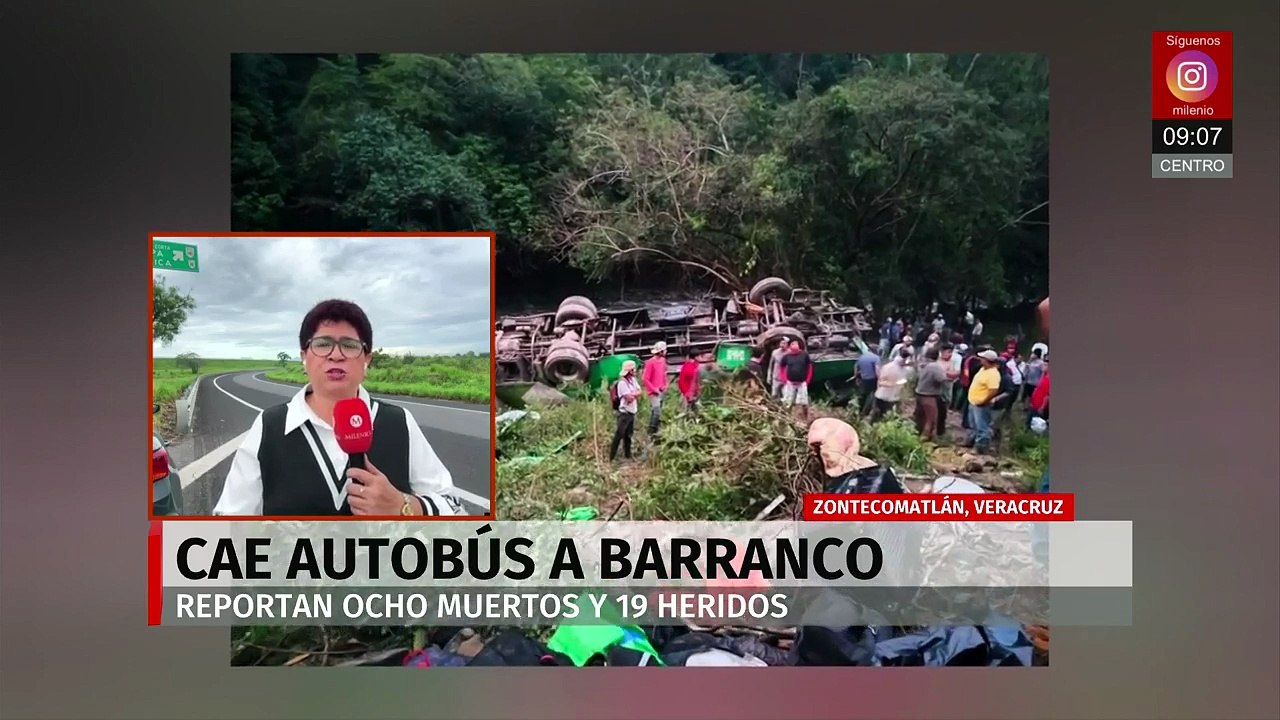 Cae autobús a barranco en Zontecomatlán, Veracruz; reportan heridos y muertos