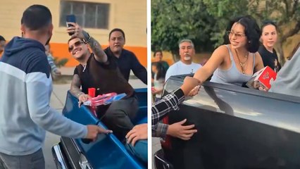 Christian Nodal y Ángela Aguilar sorprenden a todos al regalar juguetes en Navidad